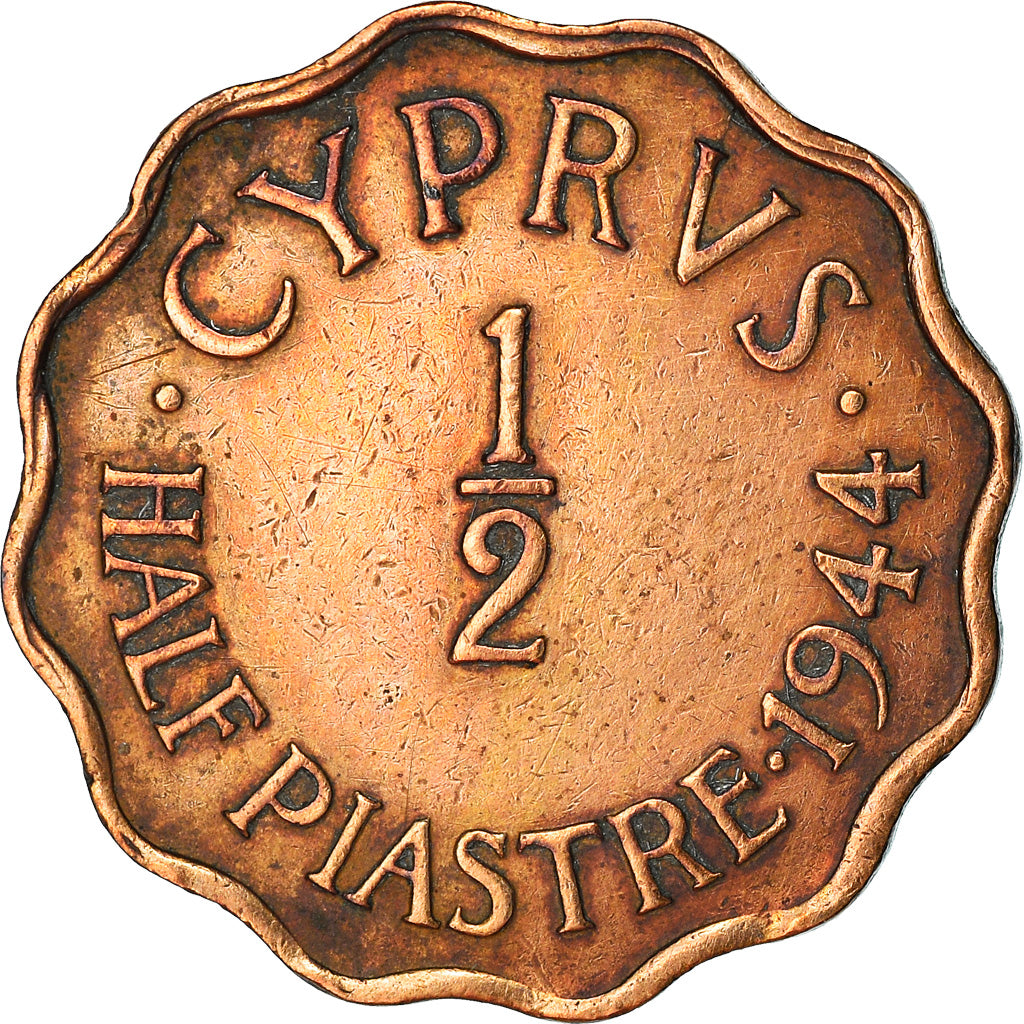Coin, Cyprus, 1/2 Piastre, 1944, EF(40-45), Bronze, KM:22a