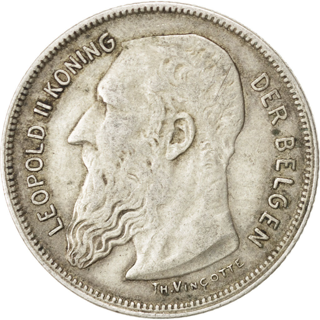BELGIUM, 2 Francs, 2 Frank, 1909, KM #59, EF(40-45), Silver, 9.97