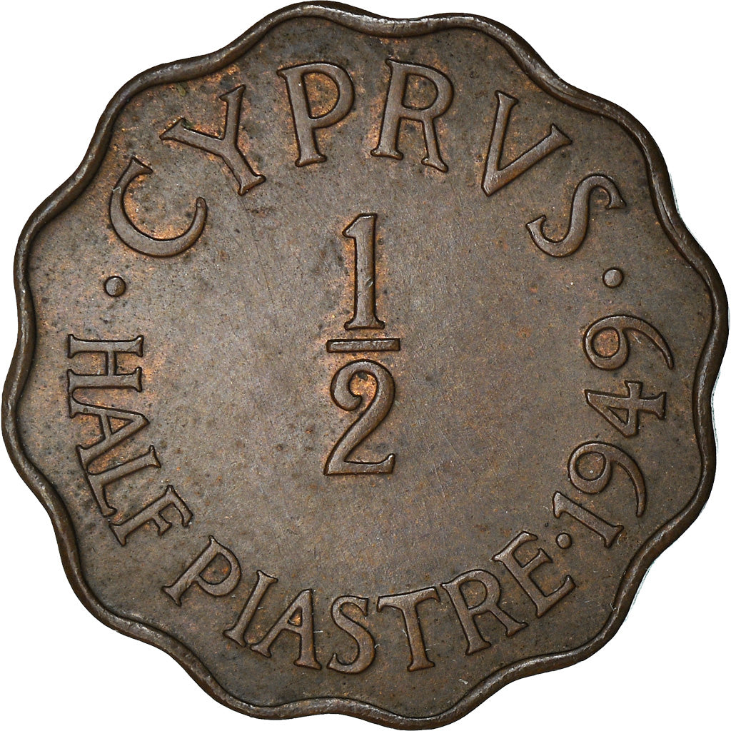 Coin, Cyprus, 1/2 Piastre, 1949, EF(40-45), Bronze, KM:29