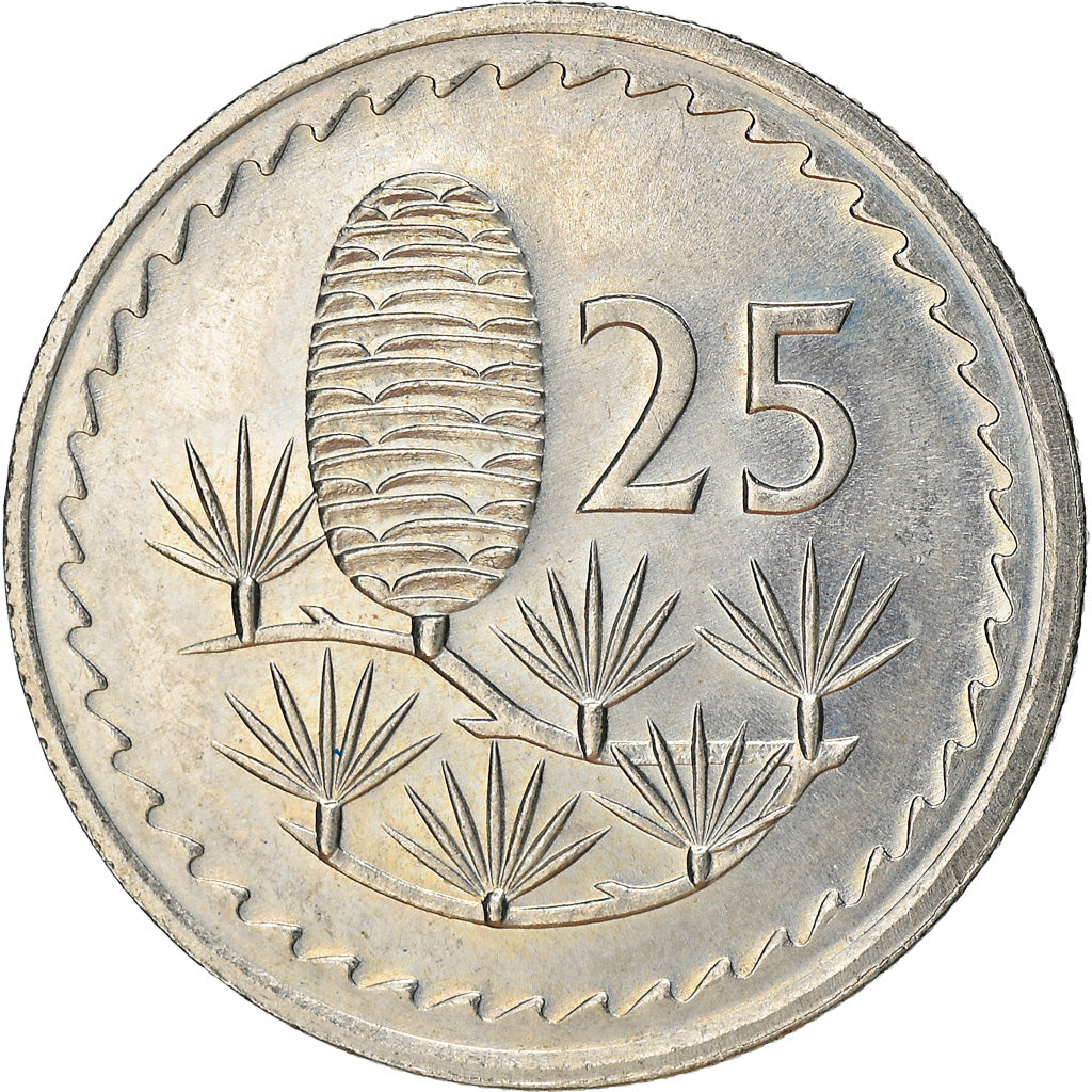 Coin, Cyprus, 25 Mils, 1981, EF(40-45), Copper-nickel, KM:40