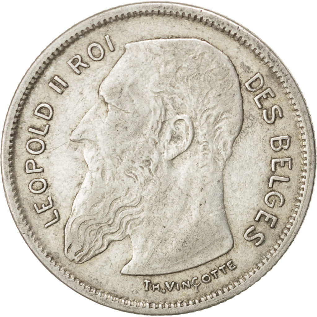 Coin, Belgium, 2 Francs, 2 Frank, 1909, AU(50-53), Silver, KM:58.1