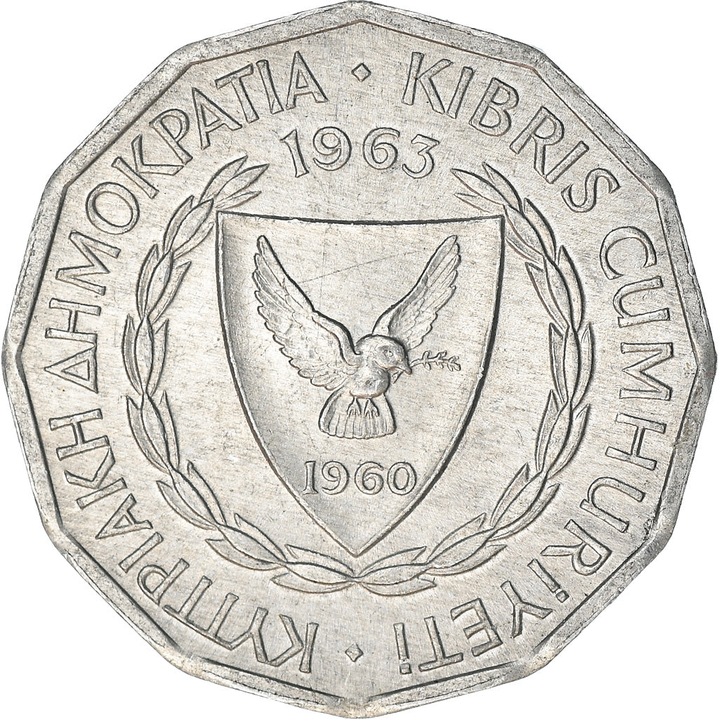 Coin, Cyprus, Mil, 1963, EF(40-45), Aluminum, KM:38