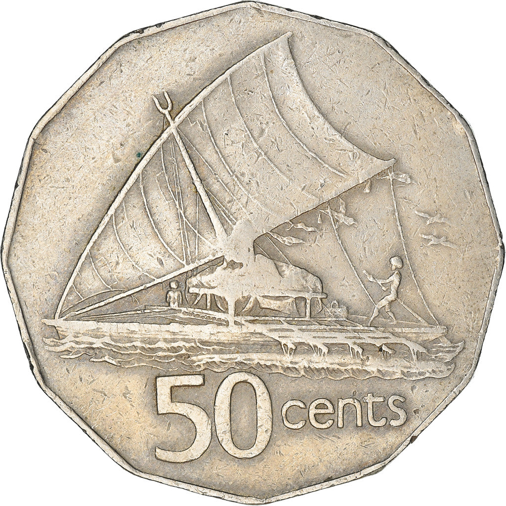 Coin, Fiji, Elizabeth II, 50 Cents, 1976, EF(40-45), Copper-nickel, KM:36