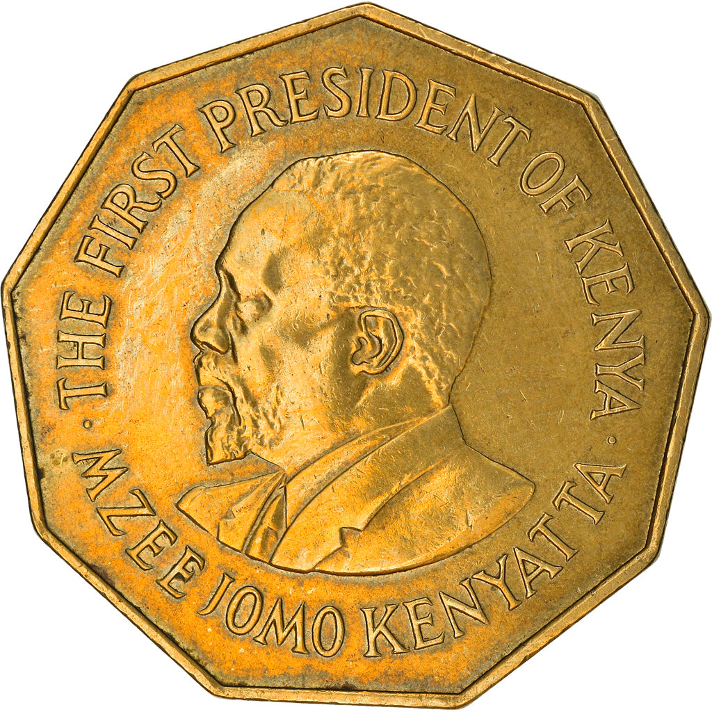 Coin, Kenya, 5 Shillings, 1973, British Royal Mint, EF(40-45), Brass, KM:16