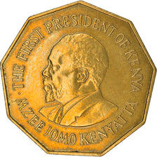 Coin, Kenya, 5 Shillings, 1973, British Royal Mint, EF(40-45), Brass, KM:16