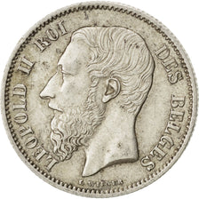 BELGIUM, 50 Centimes, 1898, KM #26, AU(50-53), Silver, 2.47