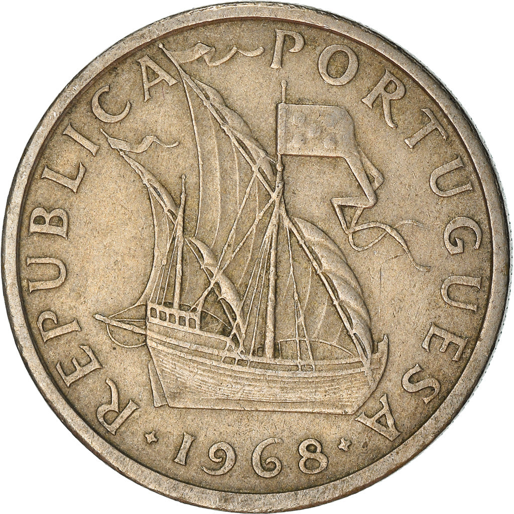Coin, Portugal, 5 Escudos, 1968, VF(30-35), Copper-nickel, KM:591