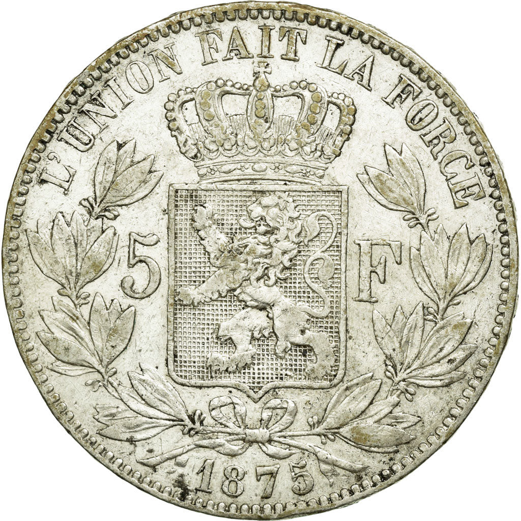 Coin, Belgium, Leopold II, 5 Francs, 5 Frank, 1875, VF(30-35), Silver, KM:24