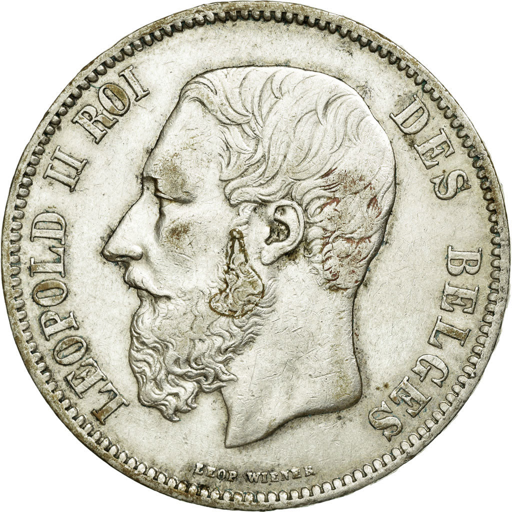 Coin, Belgium, Leopold II, 5 Francs, 5 Frank, 1869, EF(40-45), Silver, KM:24
