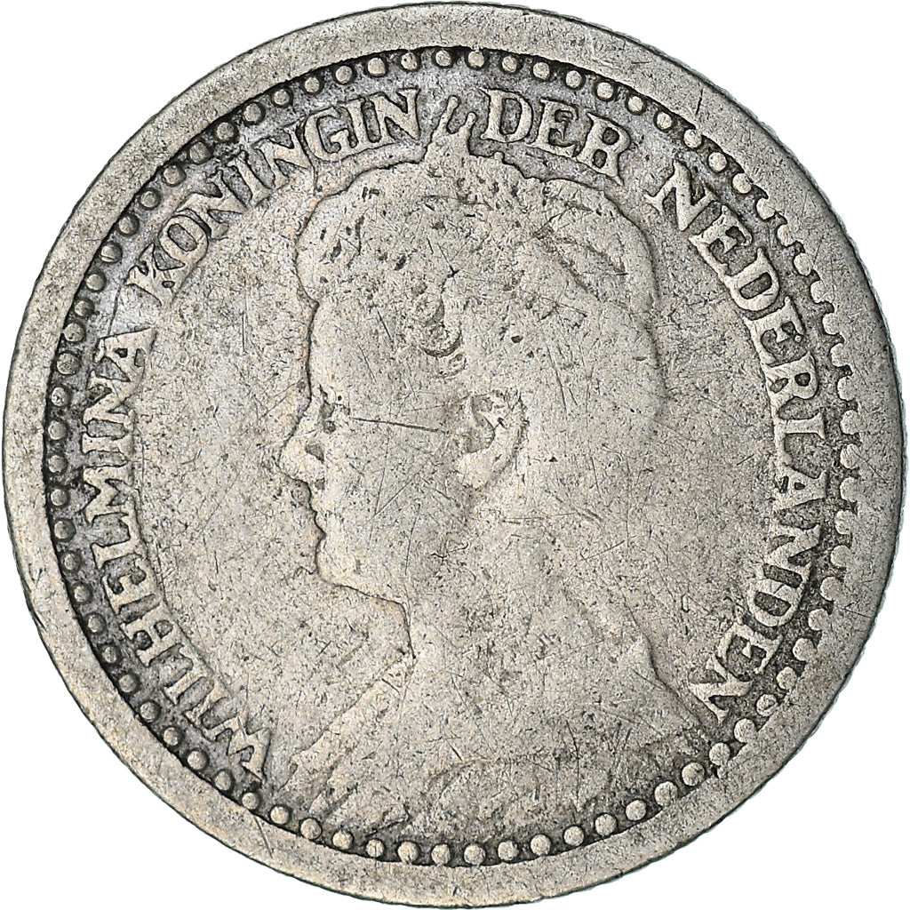 Coin, Netherlands, Wilhelmina I, 10 Cents, 1919, VF(30-35), Silver, KM:145