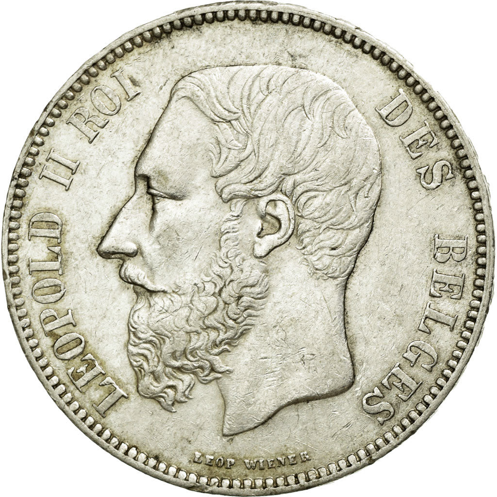 Coin, Belgium, Leopold II, 5 Francs, 5 Frank, 1868, EF(40-45), Silver, KM:24