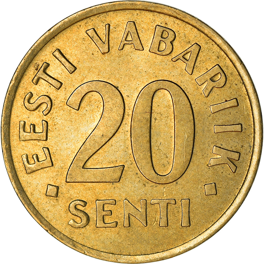 Monnaie, Estonia, 20 Senti, 1992, TTB, Aluminum-Bronze, KM:23