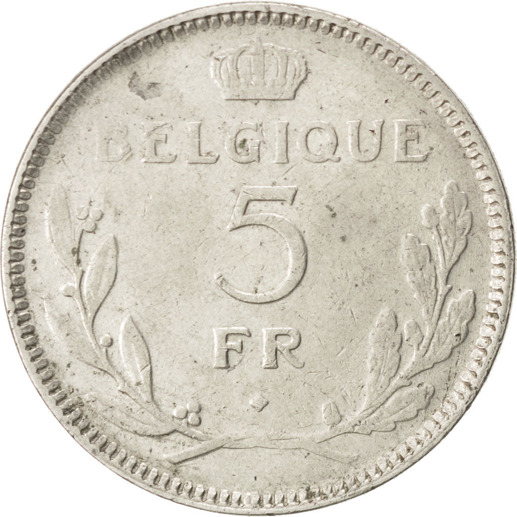 Belgique, Léopold III, 5 Francs 1936, KM 109.1