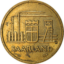 Moeda, SARRE, 10 Franken, 1954, Paris, EF(40-45), Alumínio-Bronze, KM:1