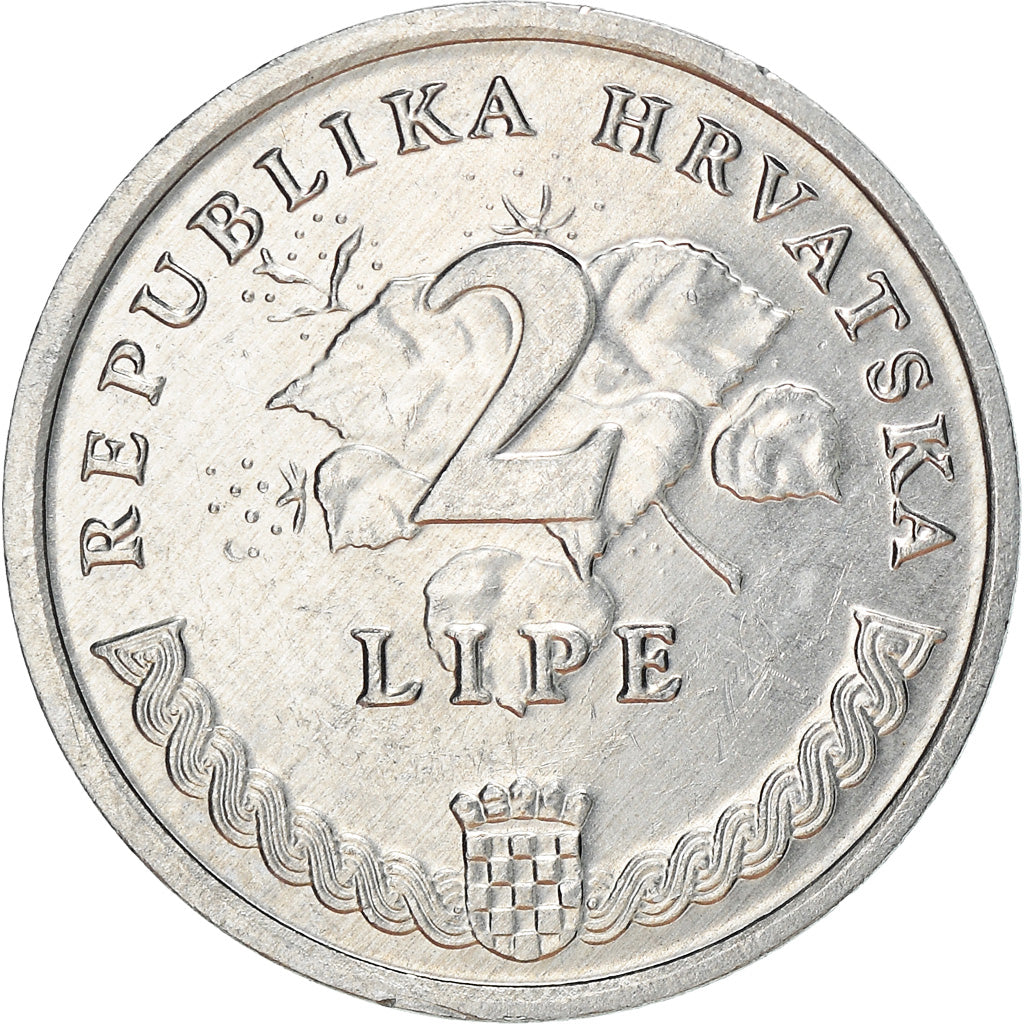Coin, Croatia, 2 Lipe, 1993, EF(40-45), Aluminum, KM:4