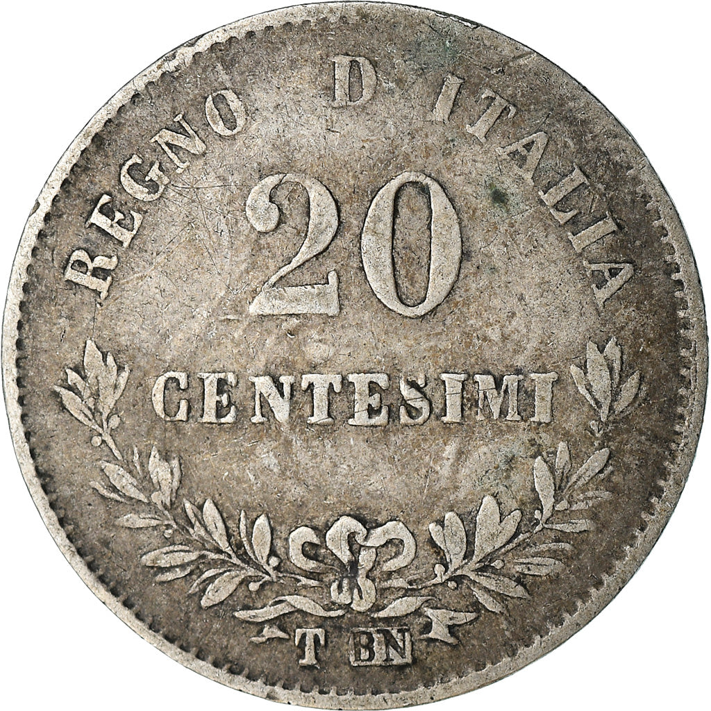 Coin, Italy, Vittorio Emanuele II, 20 Centesimi, 1863, Torino, VF(30-35)