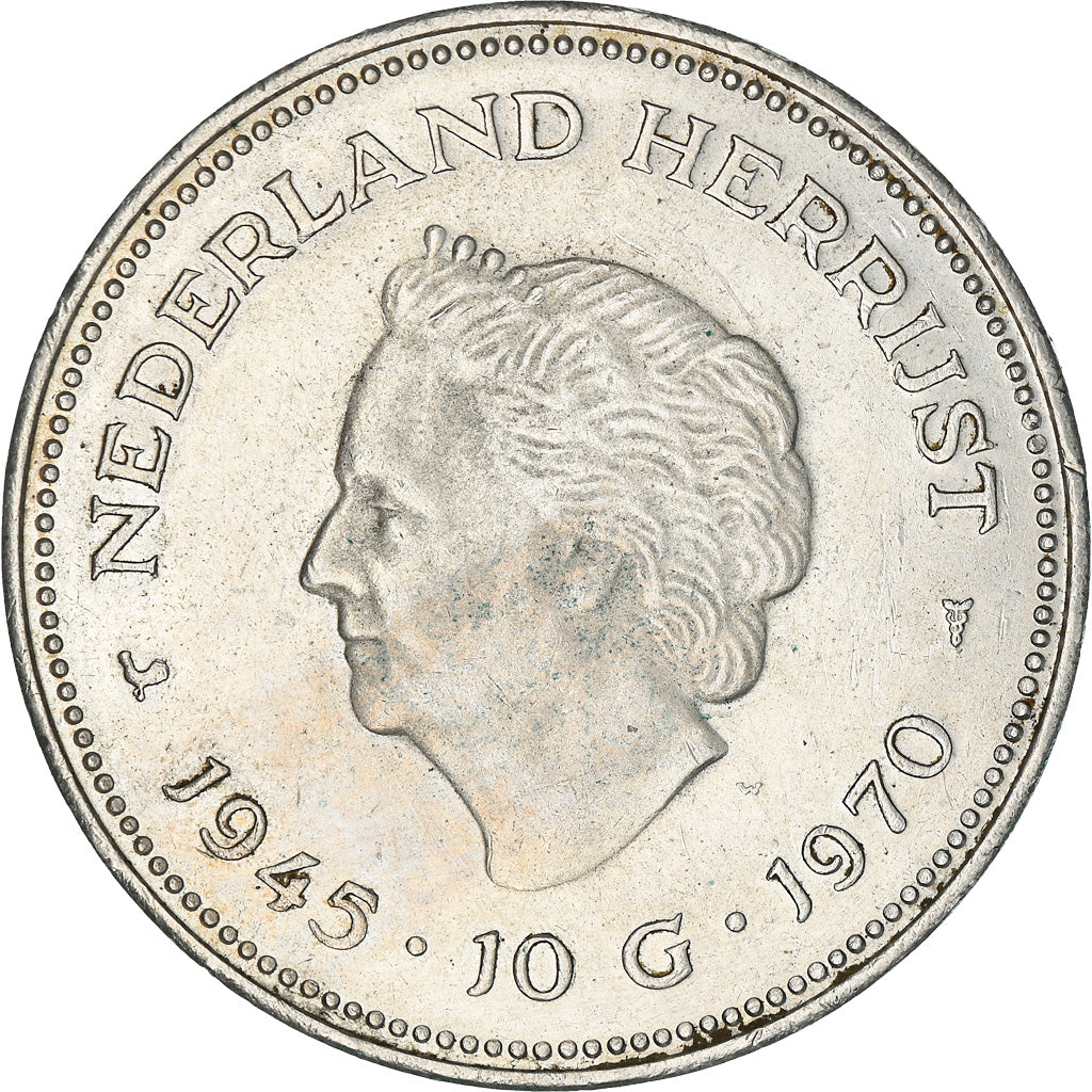 Monnaie, Pays-Bas, Juliana, 10 Gulden, 1970, SUP, Argent, KM:195