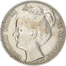 Moneda, Países Bajos, Wilhelmina I, Gulden, 1908, MBC, Plata, KM:122.2