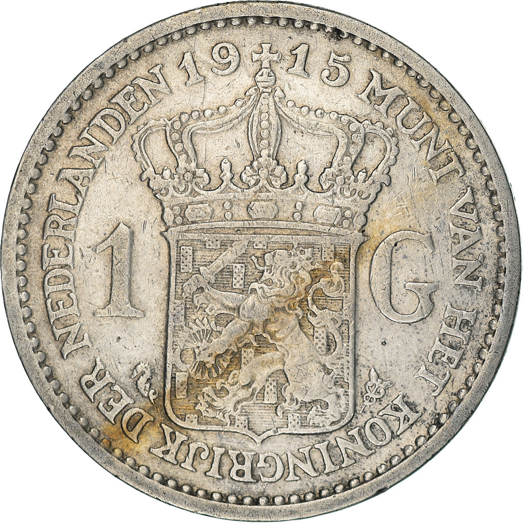 Coin, Netherlands, Wilhelmina I, Gulden, 1915, VF(30-35), Silver, KM:148