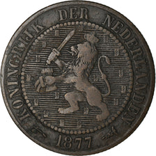 Coin, Netherlands, William III, 2-1/2 Cent, 1877, VF(30-35), Bronze, KM:108.1