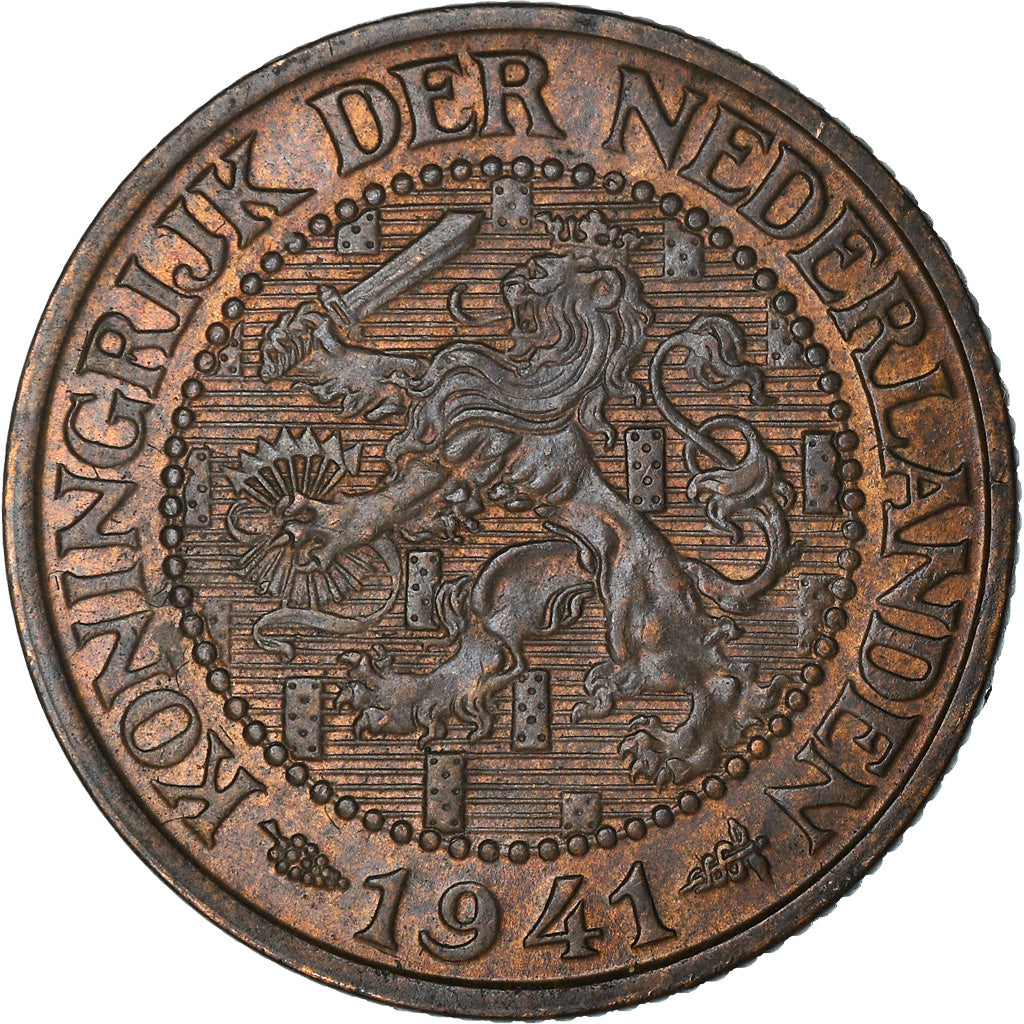 Coin, Netherlands, Wilhelmina I, 2-1/2 Cent, 1941, EF(40-45), Bronze, KM:150