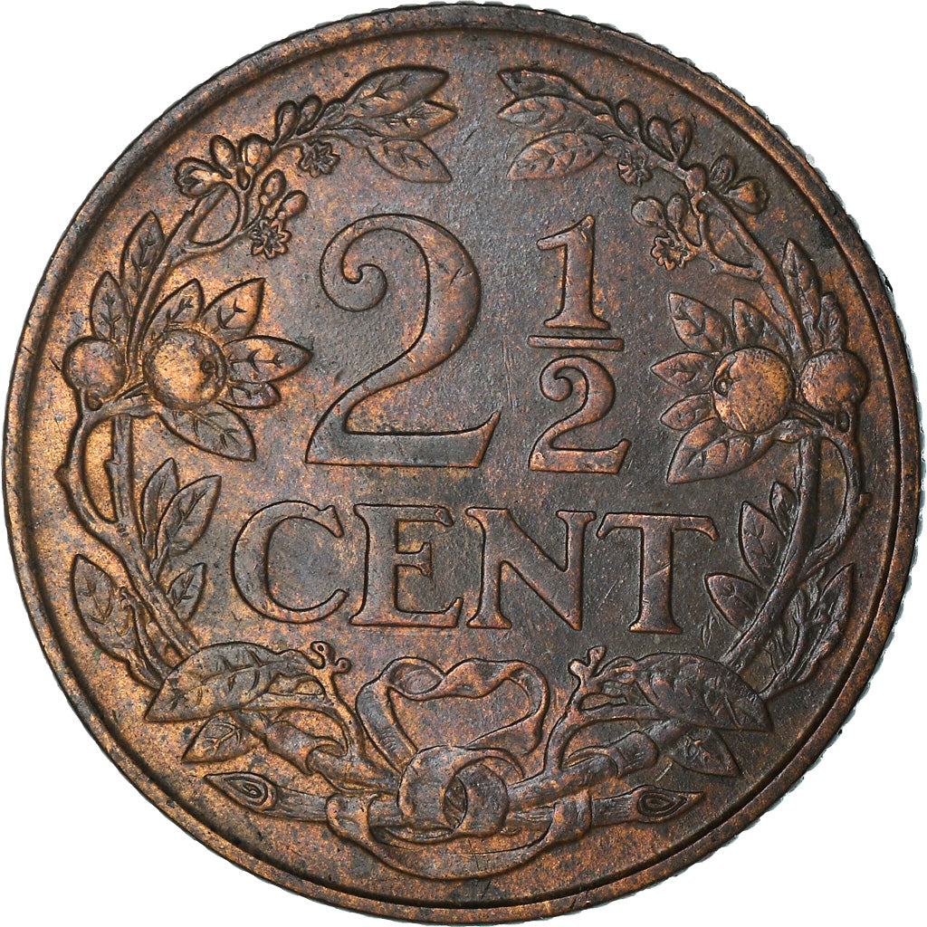 Coin, Netherlands, Wilhelmina I, 2-1/2 Cent, 1941, EF(40-45), Bronze, KM:150