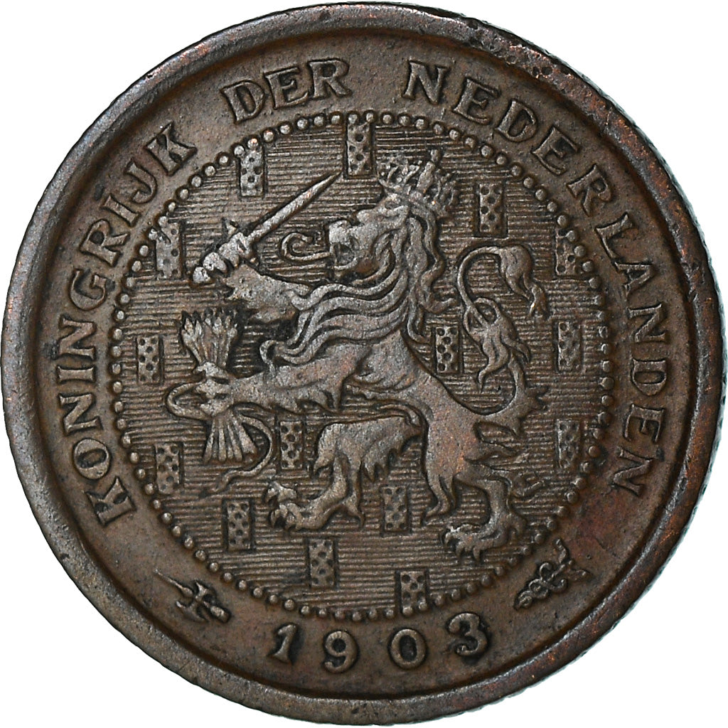 Coin, Netherlands, Wilhelmina I, 1/2 Cent, 1903, EF(40-45), Bronze, KM:133