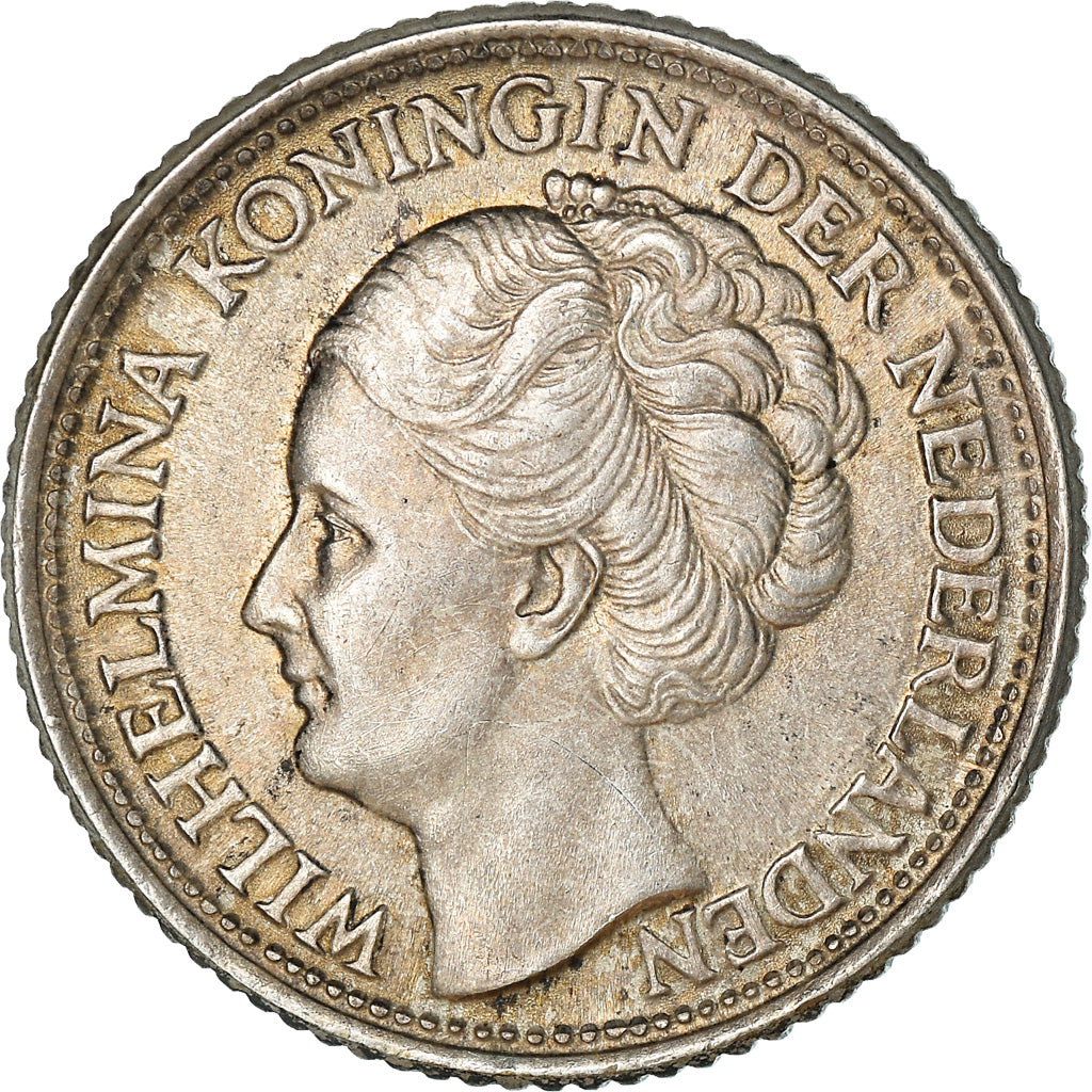Coin, Netherlands, Wilhelmina I, 25 Cents, 1944, AU(50-53), Silver, KM:164