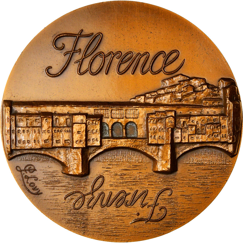 Italy, Medal, Ville de Florence, Geography, 1989, Lovy, MS(63), Bronze