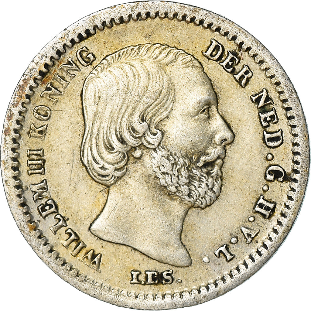 Coin, Netherlands, William III, 5 Cents, 1850, VF(30-35), Silver, KM:91
