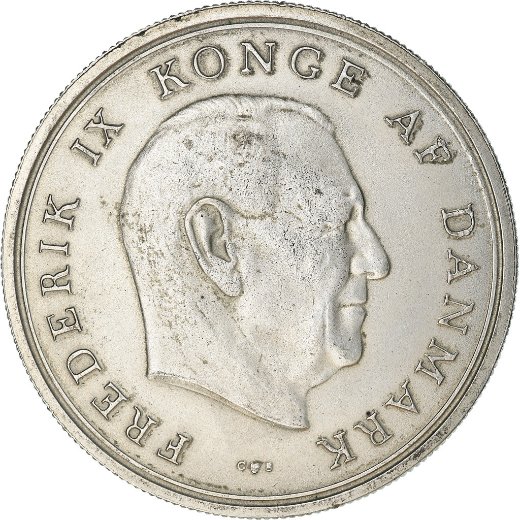 Coin, Denmark, Frederik IX, 10 Kroner, 1967, Copenhagen, EF(40-45), Silver