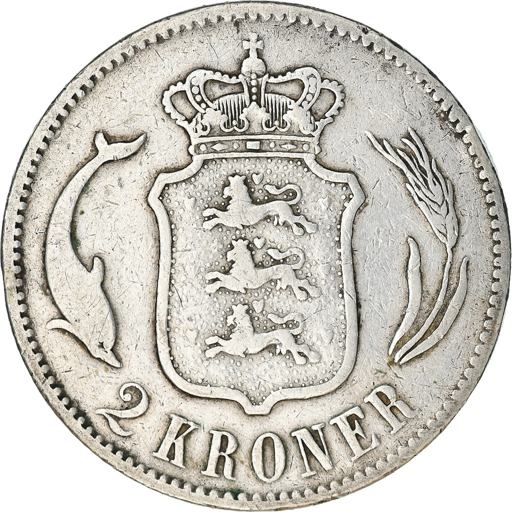 Monnaie, Danemark, Christian IX, 2 Kroner, 1875, Copenhagen, TB+, Argent