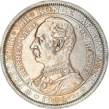 Coin, Denmark, Frederik VIII, 2 Kroner, 1906, Copenhagen, AU(55-58), Silver