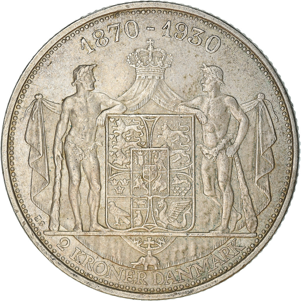 Coin, Denmark, Christian X, 2 Kroner, 1930, Copenhagen, EF(40-45), Silver