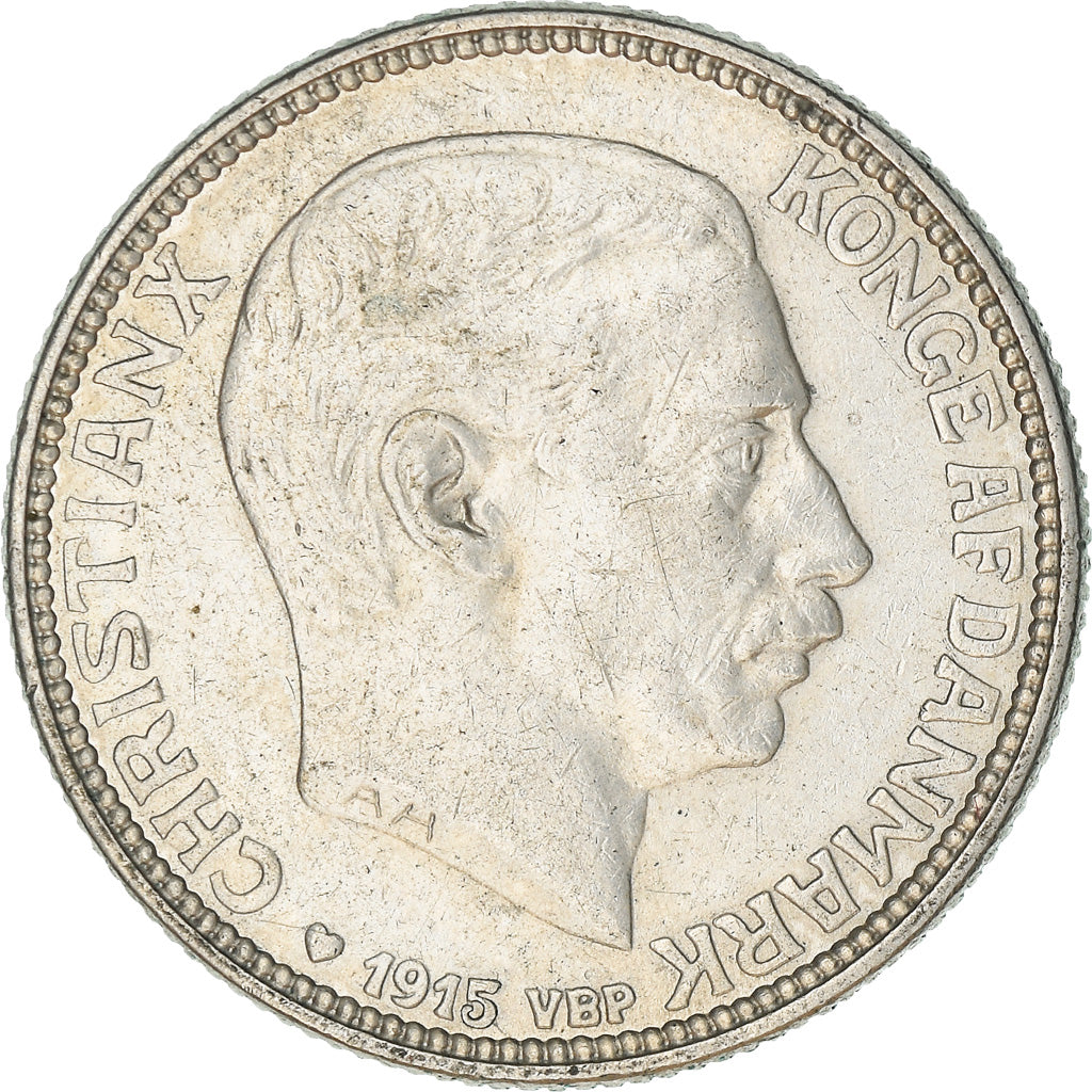 Coin, Denmark, Christian X, Krone, 1915, Copenhagen, EF(40-45), Silver, KM:819