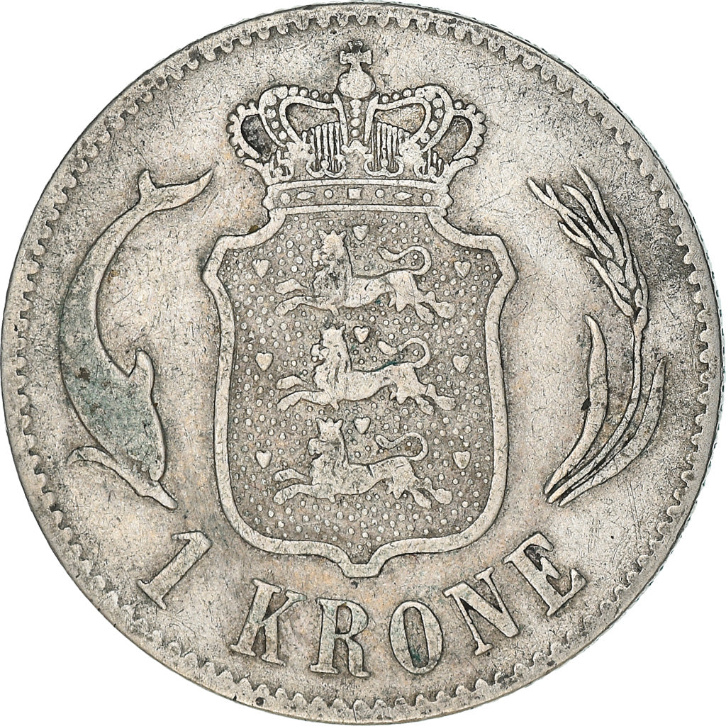 Monnaie, Danemark, Christian IX, Krone, 1875, Copenhagen, TB+, Argent, KM:797.1