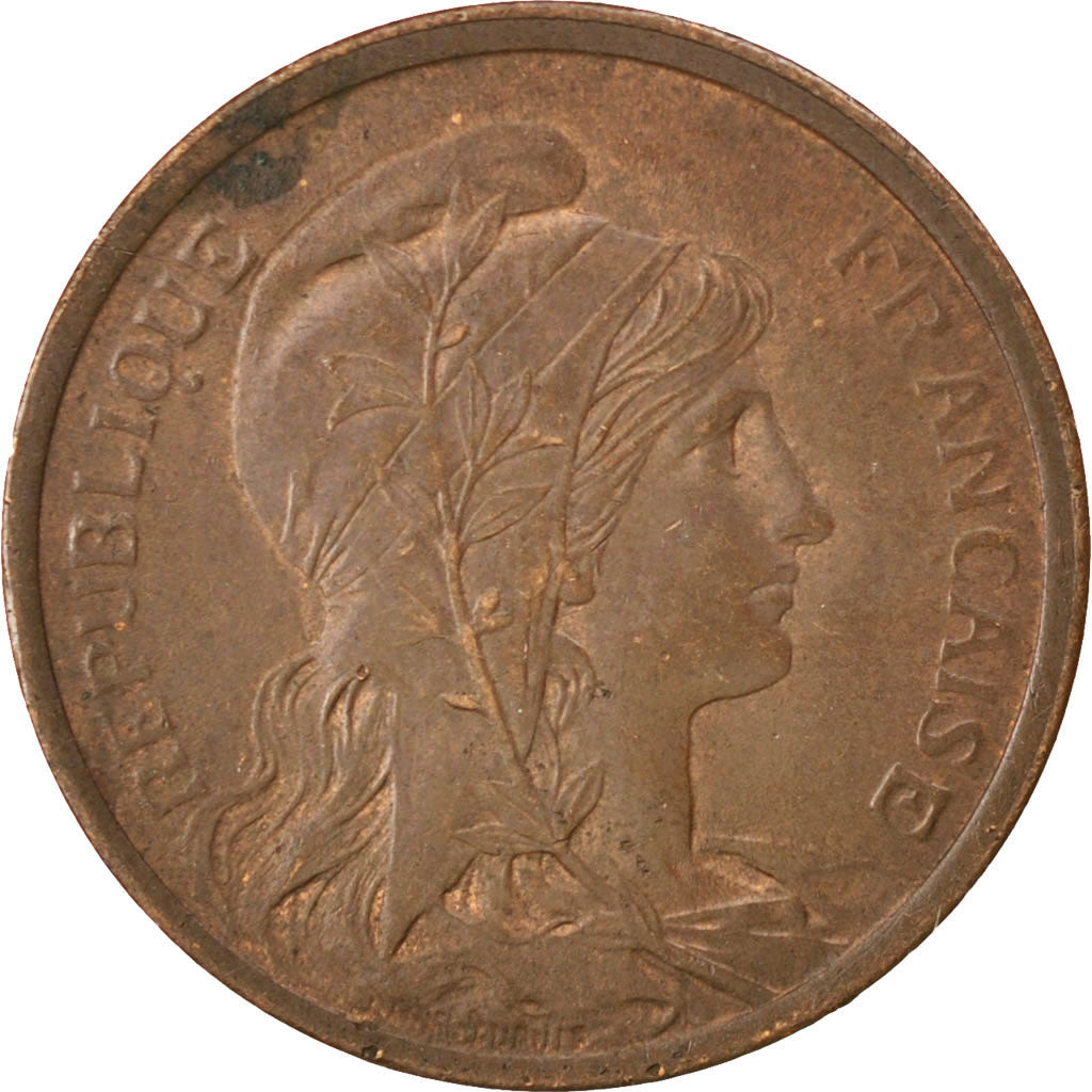 FRANCE, Dupuis, 2 Centimes, 1913, Paris, KM #841, AU(50-53), Bronze, 20.2,...