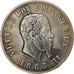 Moneda, Italia, Vittorio Emanuele II, 2 Lire, 1863, Naples, BC+, Plata, KM:16.1