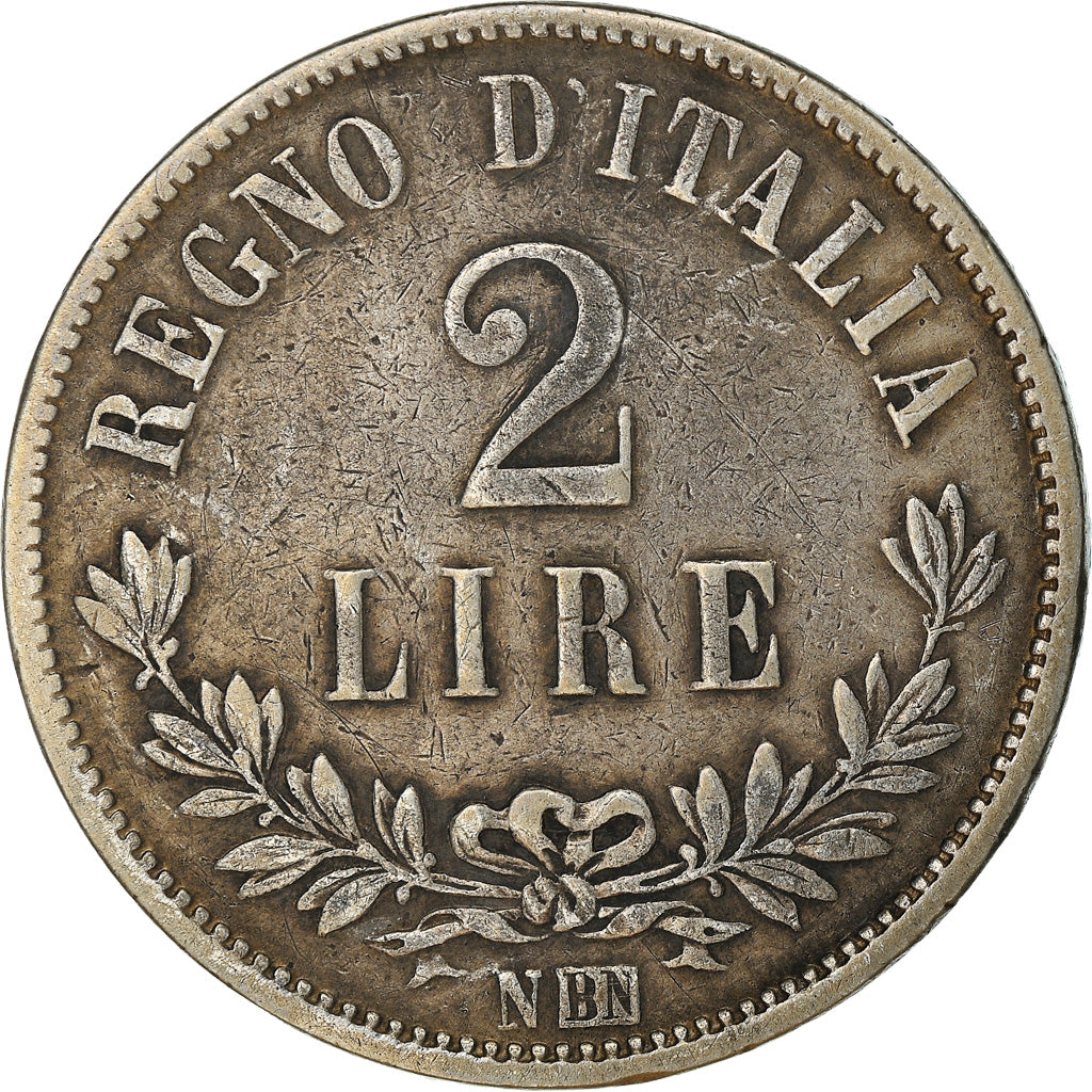 Moneda, Italia, Vittorio Emanuele II, 2 Lire, 1863, Naples, BC+, Plata, KM:16.1