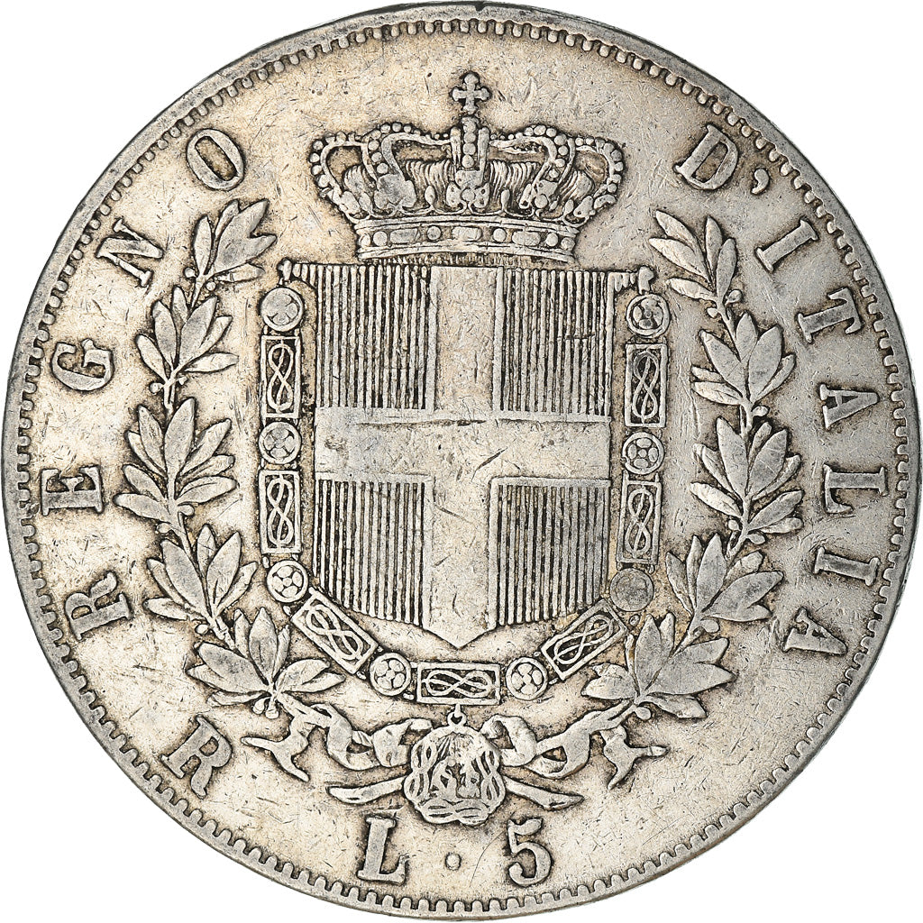 Münze, Italien, Vittorio Emanuele II, 5 Lire, 1876, Rome, SS, Silber, KM:8.4