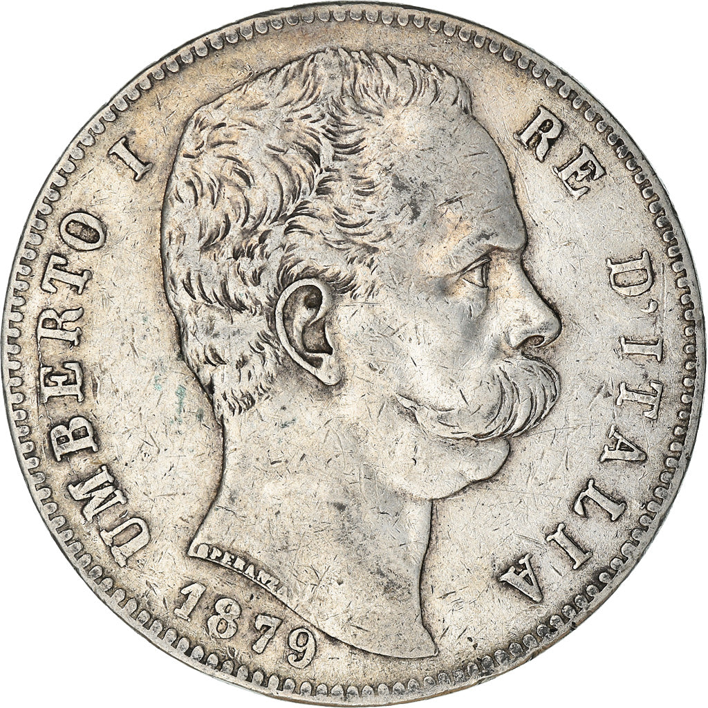 Münze, Italien, Umberto I, 5 Lire, 1879, Rome, S+, Silber, KM:20