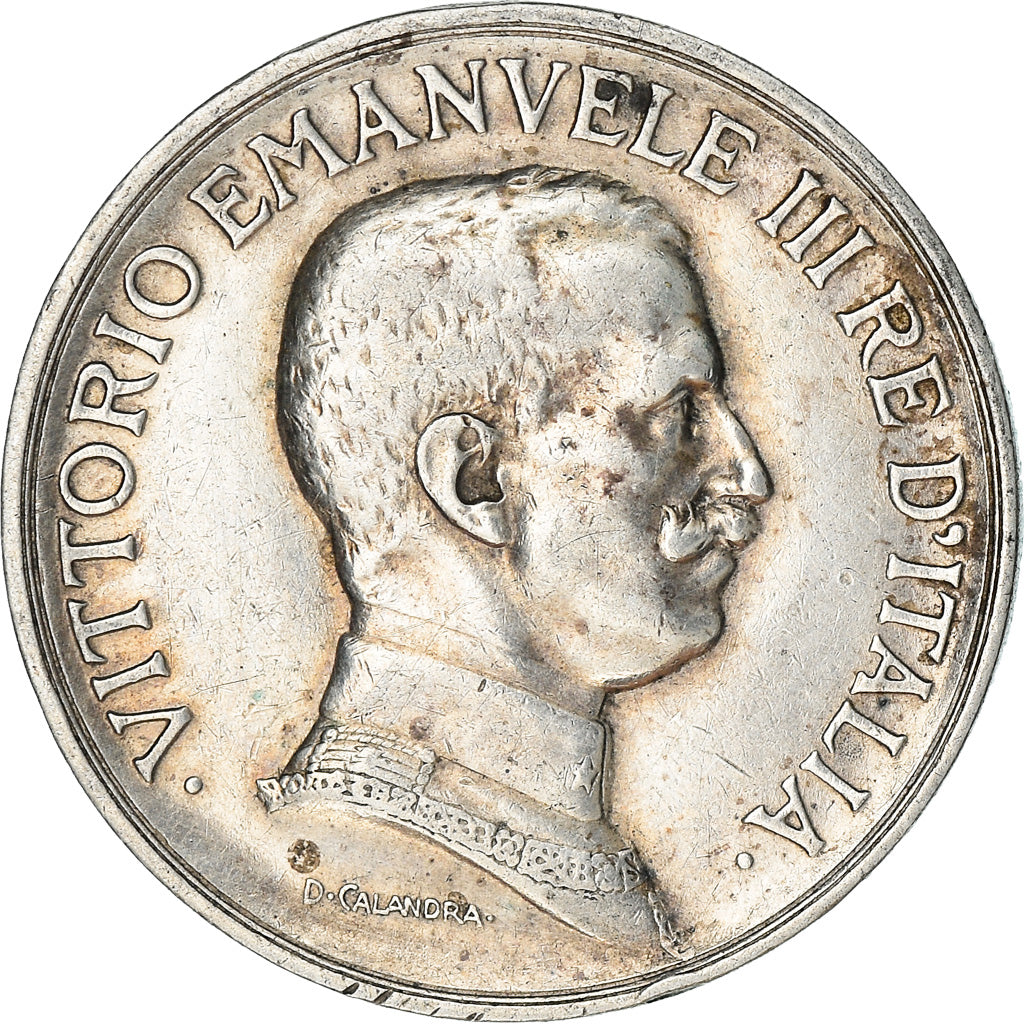Coin, Italy, Vittorio Emanuele III, Lira, 1917, Rome, EF(40-45), Silver, KM:57