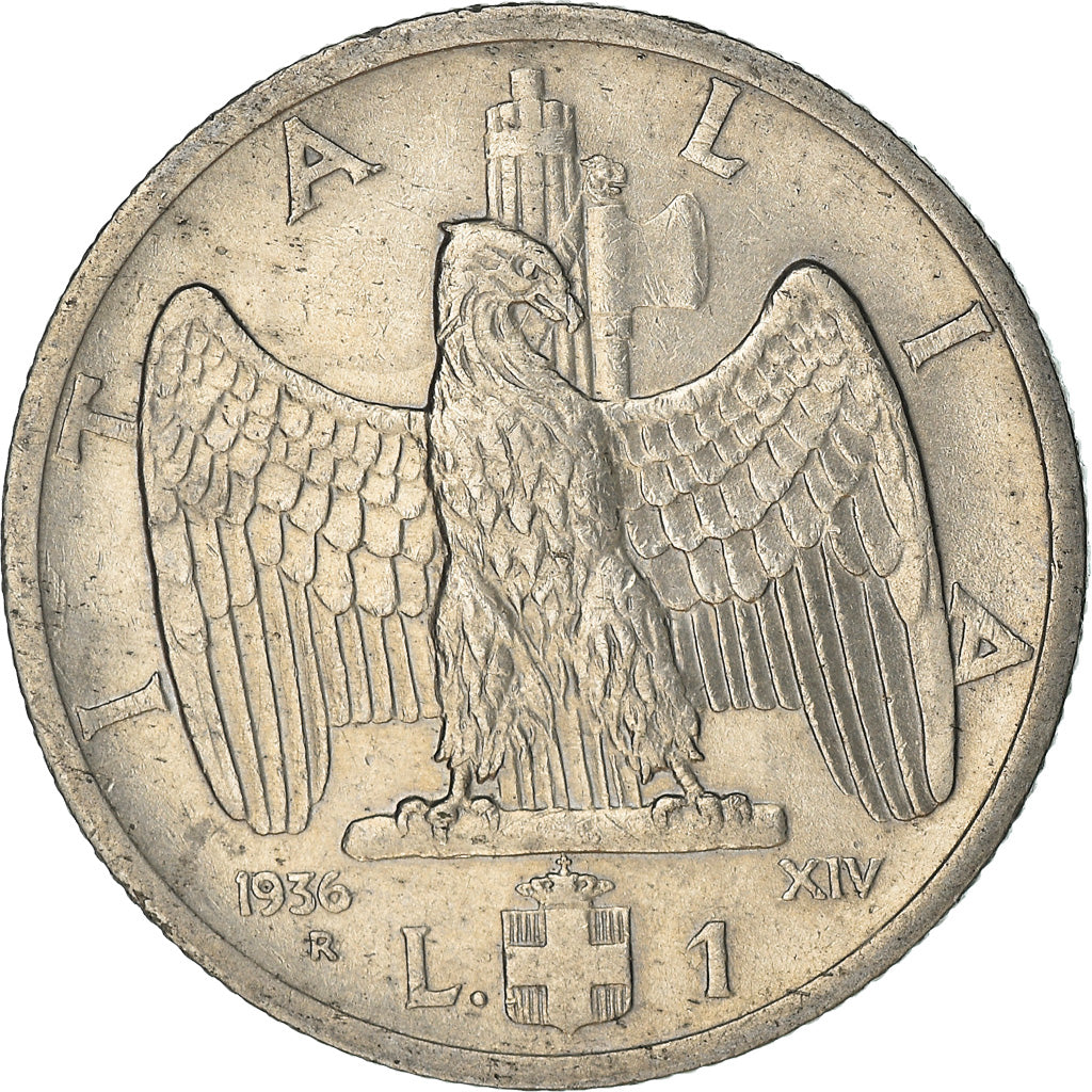 Moneda, Italia, Vittorio Emanuele III, Lira, 1936, Rome, MBC, Níquel, KM:77