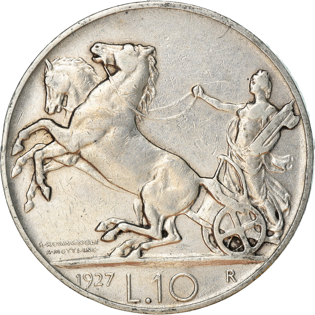 Münze, Italien, Vittorio Emanuele III, 10 Lire, 1927, Rome, SS, Silber, KM:68.1