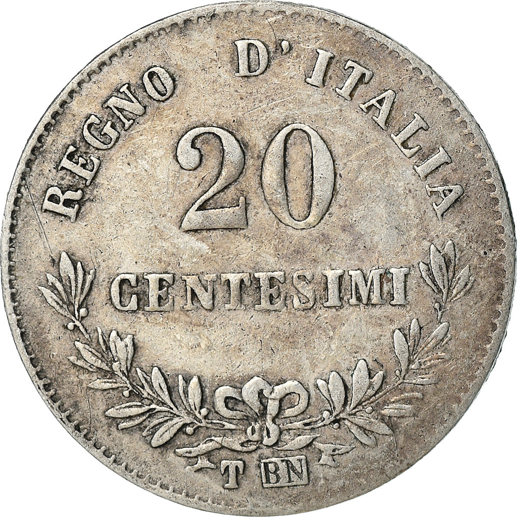 Coin, Italy, Vittorio Emanuele II, 20 Centesimi, 1863, Torino, EF(40-45)