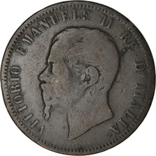 Moneta, Italia, Vittorio Emanuele II, 10 Centesimi, 1862, Milan, MB+, Rame