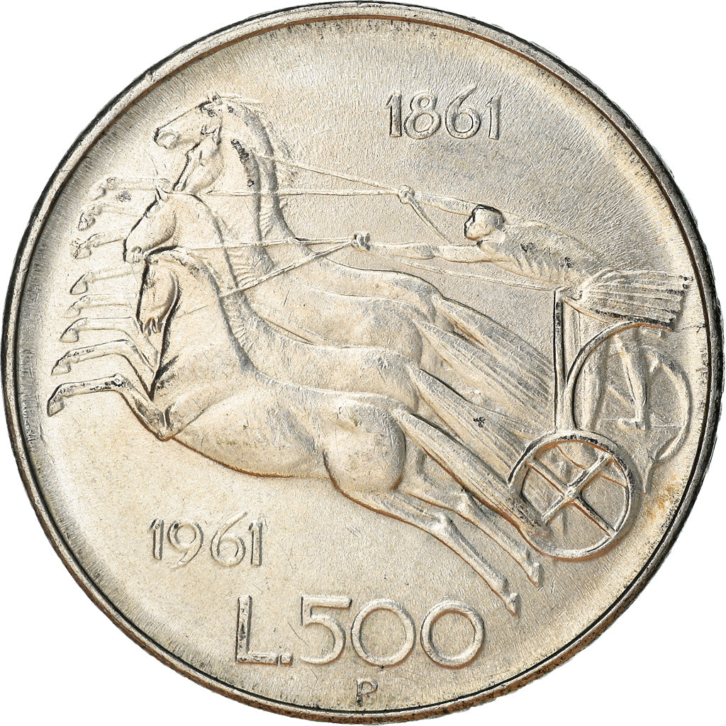 Coin, Italy, 500 Lire, 1961, Rome, EF(40-45), Silver, KM:99
