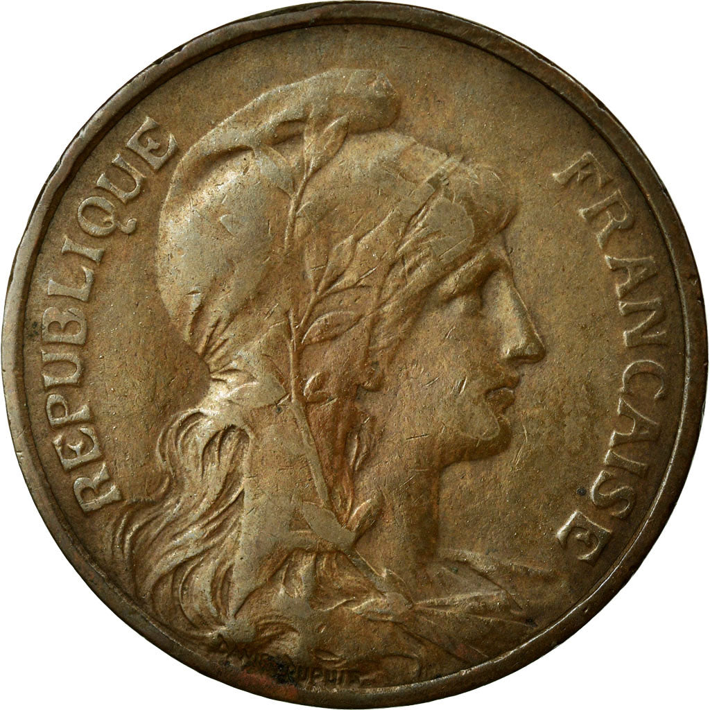 Moneda, Francia, Dupuis, 5 Centimes, 1913, MBC, Bronce, KM:842, Gadoury:165