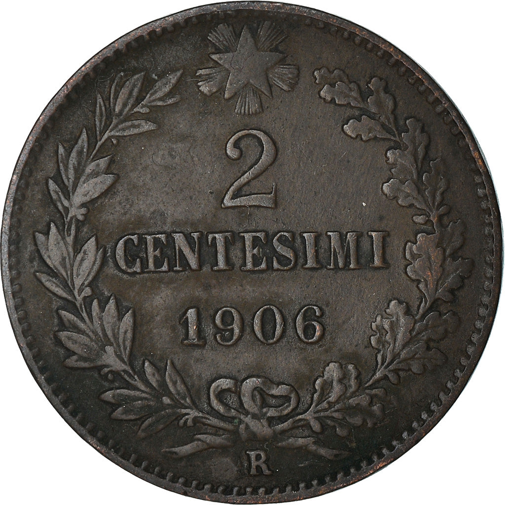 Coin, Italy, Vittorio Emanuele III, 2 Centesimi, 1906, Rome, EF(40-45), Bronze