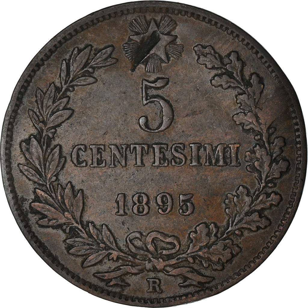 Coin, Italy, Umberto I, 5 Centesimi, 1895, Rome, VF(30-35), Copper, KM:31